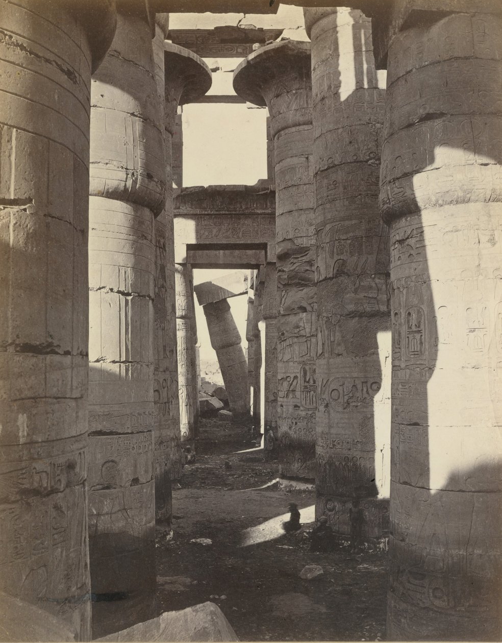 Górny Egipt, Hypostyle Hall w Karnaku, ca. 1870. autorstwa Adolphe Braun