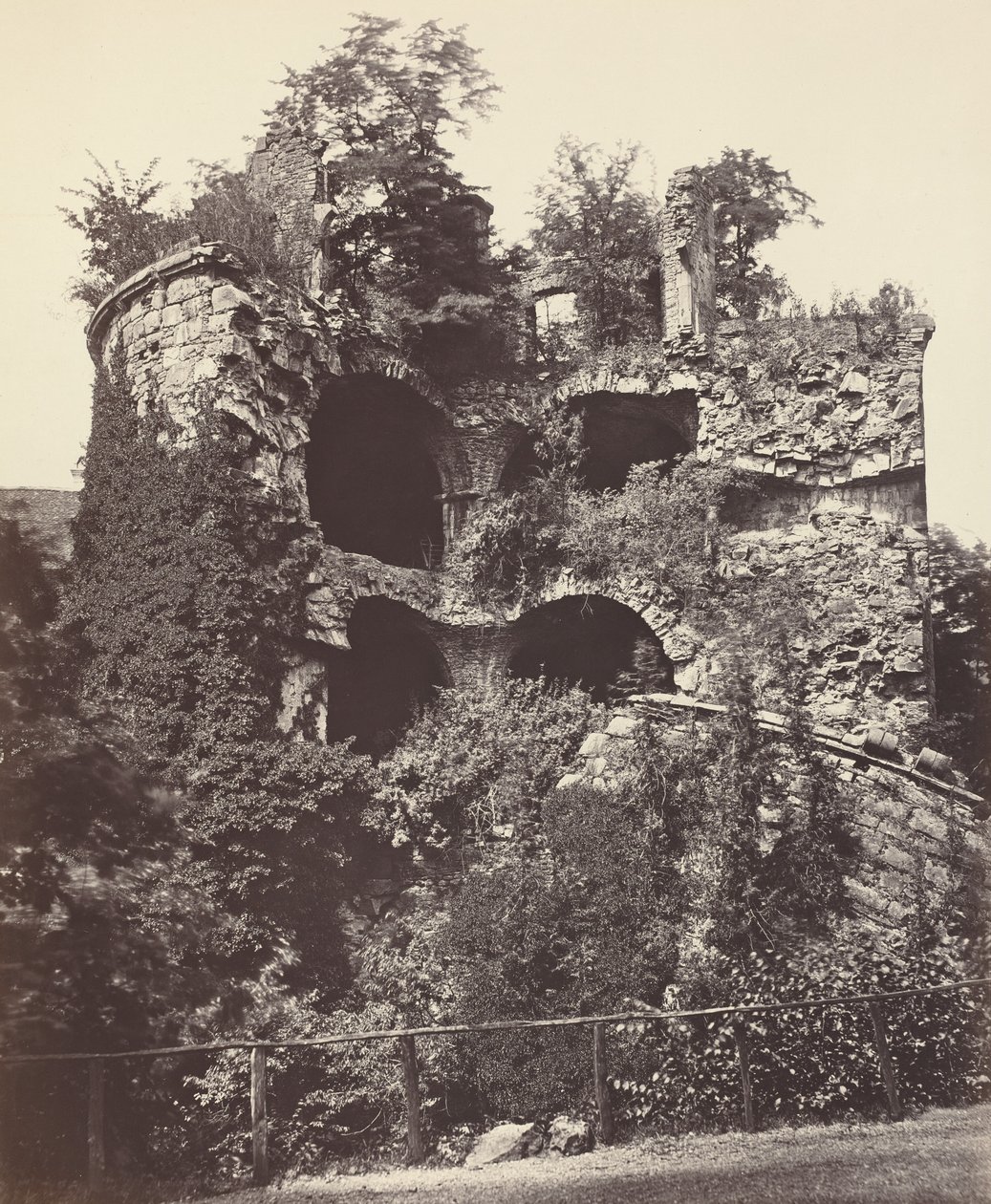 Eksplodowana wieża, zamek w Heidelbergu autorstwa Adolphe Braun