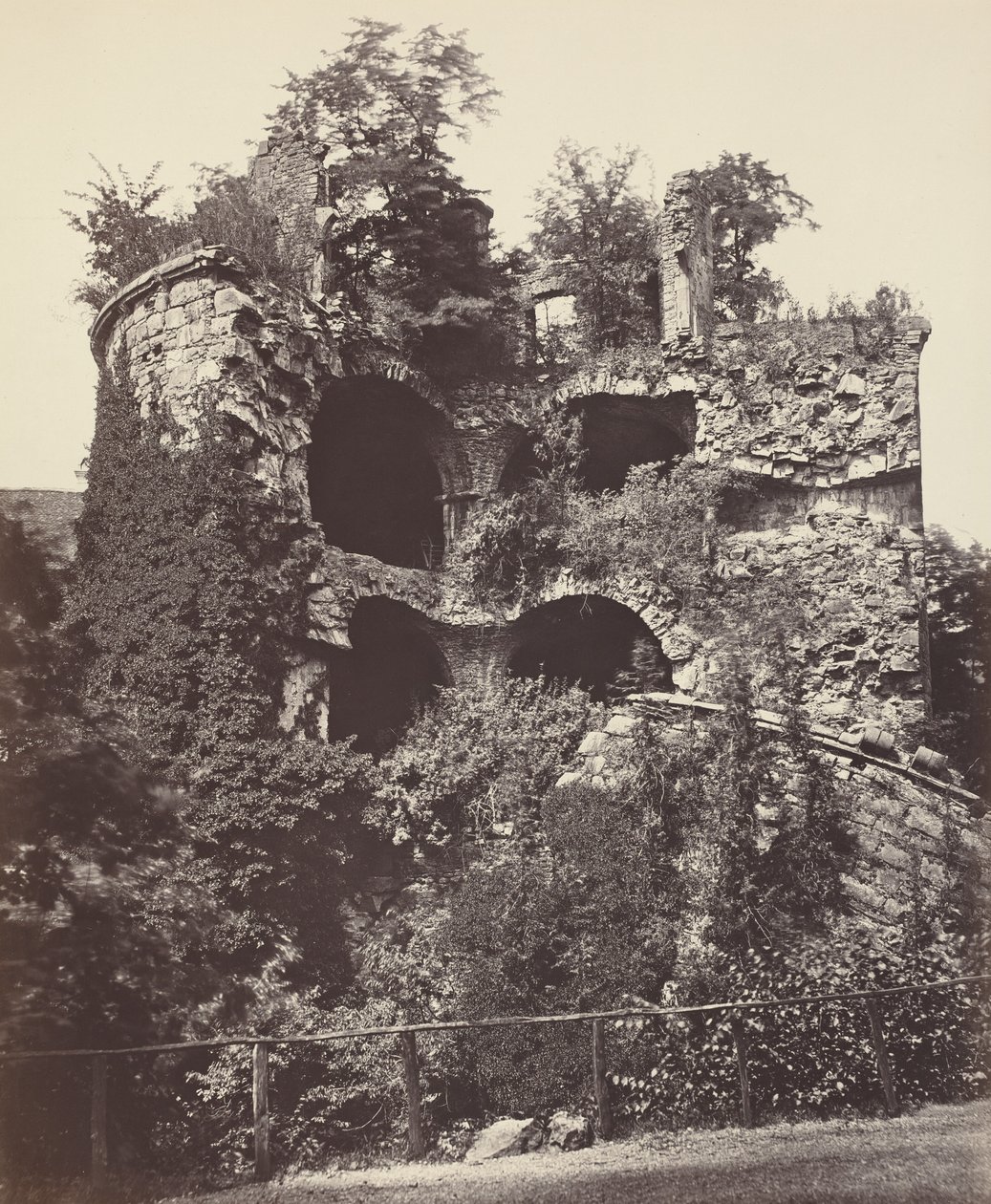 Eksplodująca wieża, zamek w Heidelbergu, ok. 1865 (zdjęcie) autorstwa Adolphe Braun