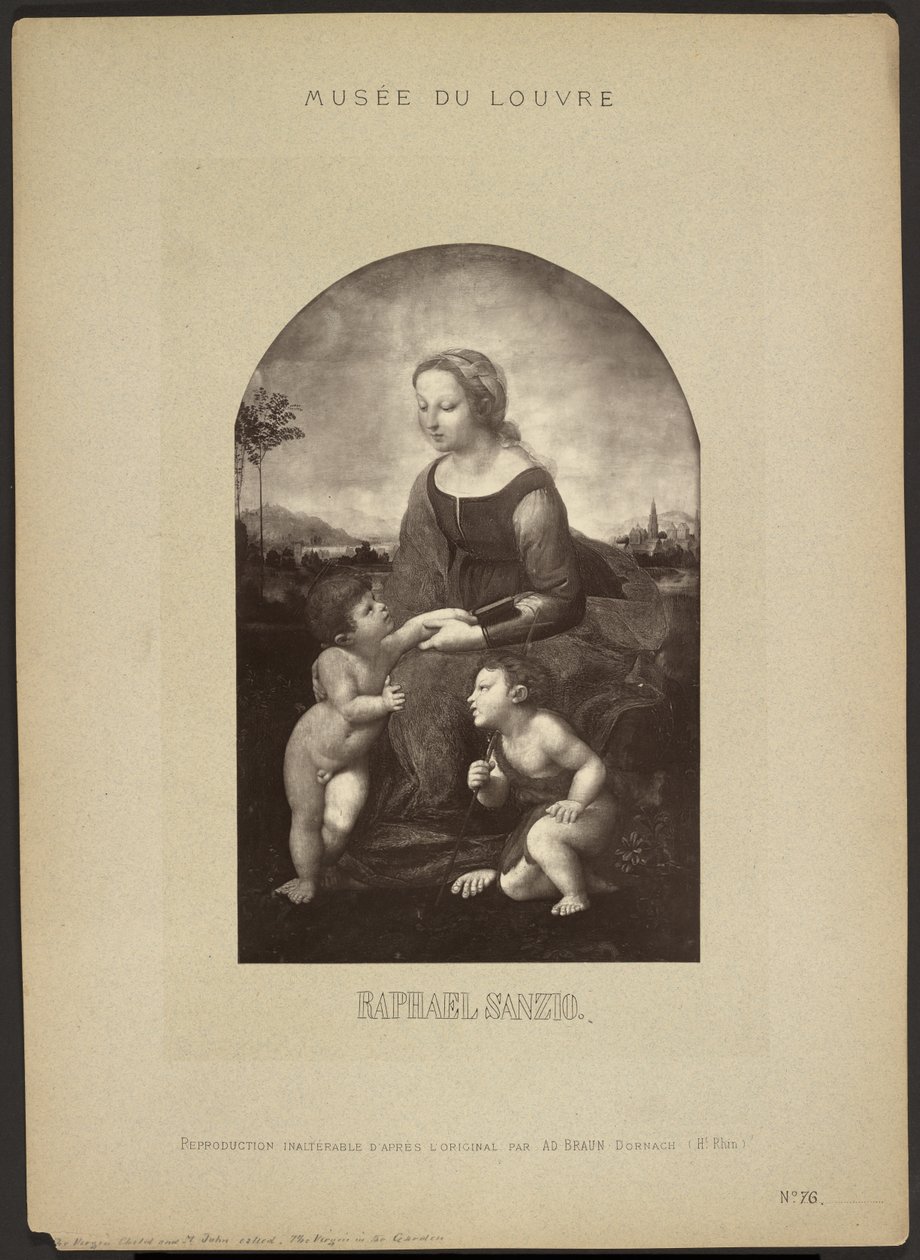 [Dziewica w ogrodzie Rafaela, Luwr]. autorstwa Adolphe Braun