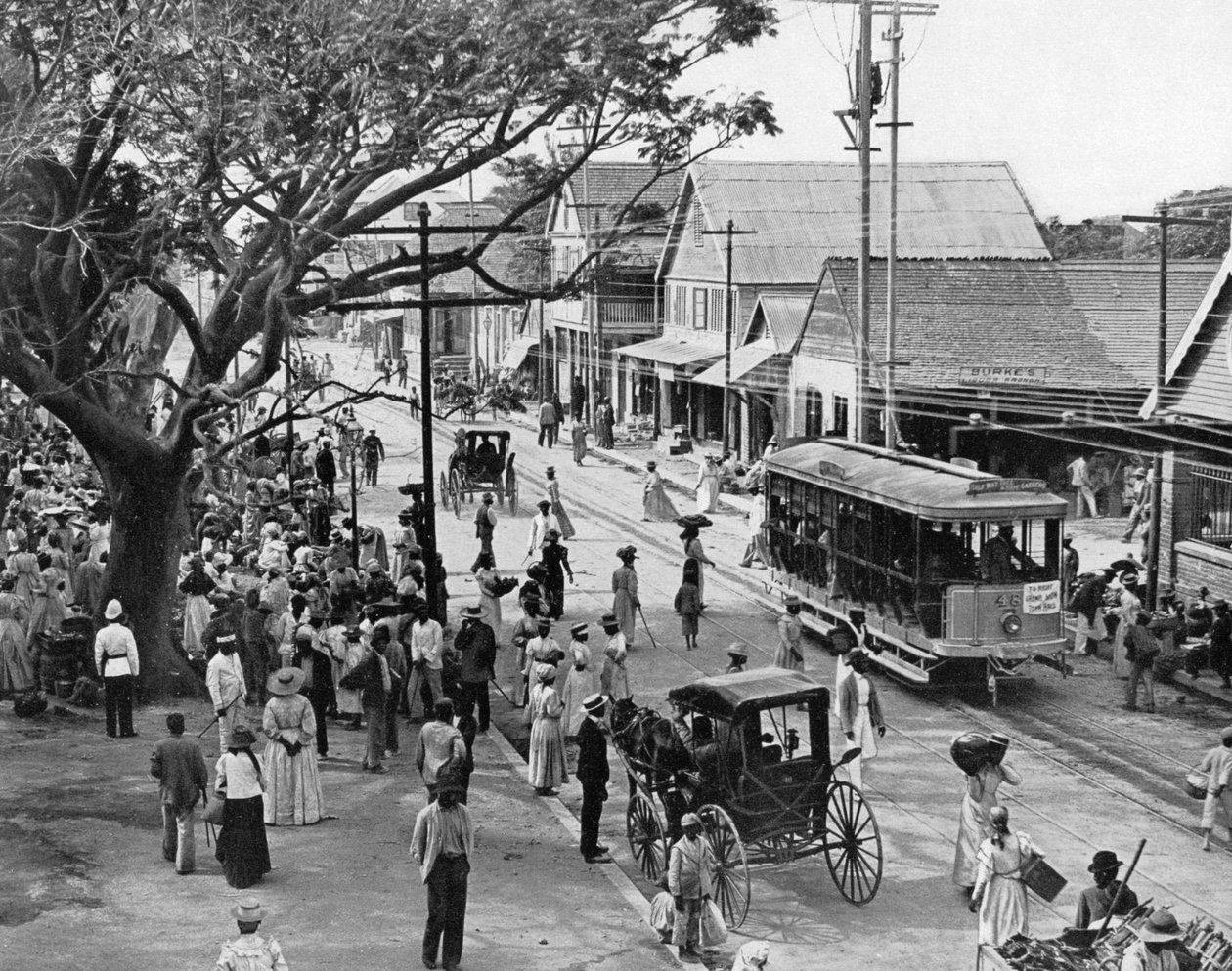 Rynek Jubileuszowy, Kingston, Jamajka, ok. 1905. autorstwa Adolphe Duperly and Son