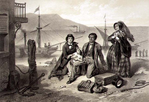 The Arrival in Canada, tablica 12 z „Chaty wuja Toma” Harriet Beecher Stowe (1811-96) grawerowana przez Claude