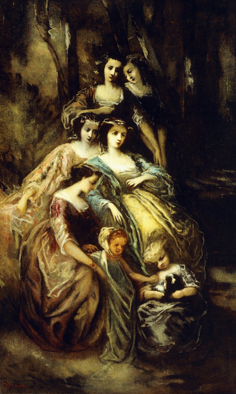 Cesarzowa Eugenia i jej pomocnicy, autorstwa Adolphe Joseph Thomas Monticelli