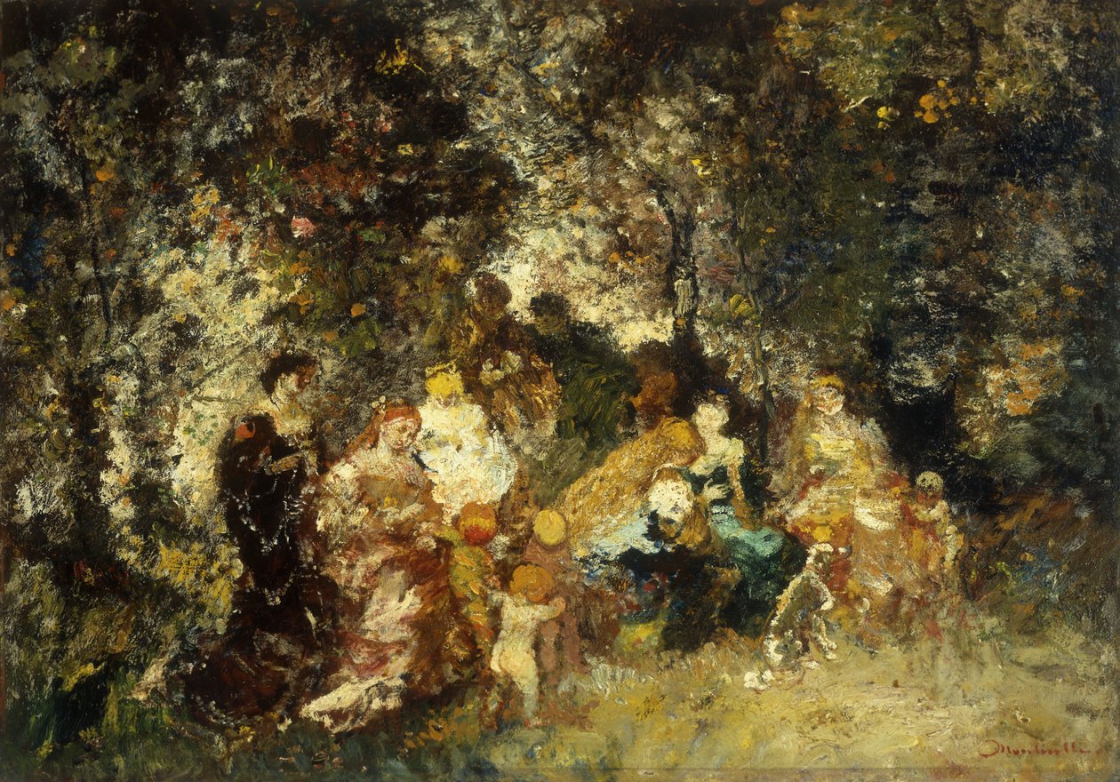 Impreza szampańska autorstwa Adolphe Joseph Thomas Monticelli