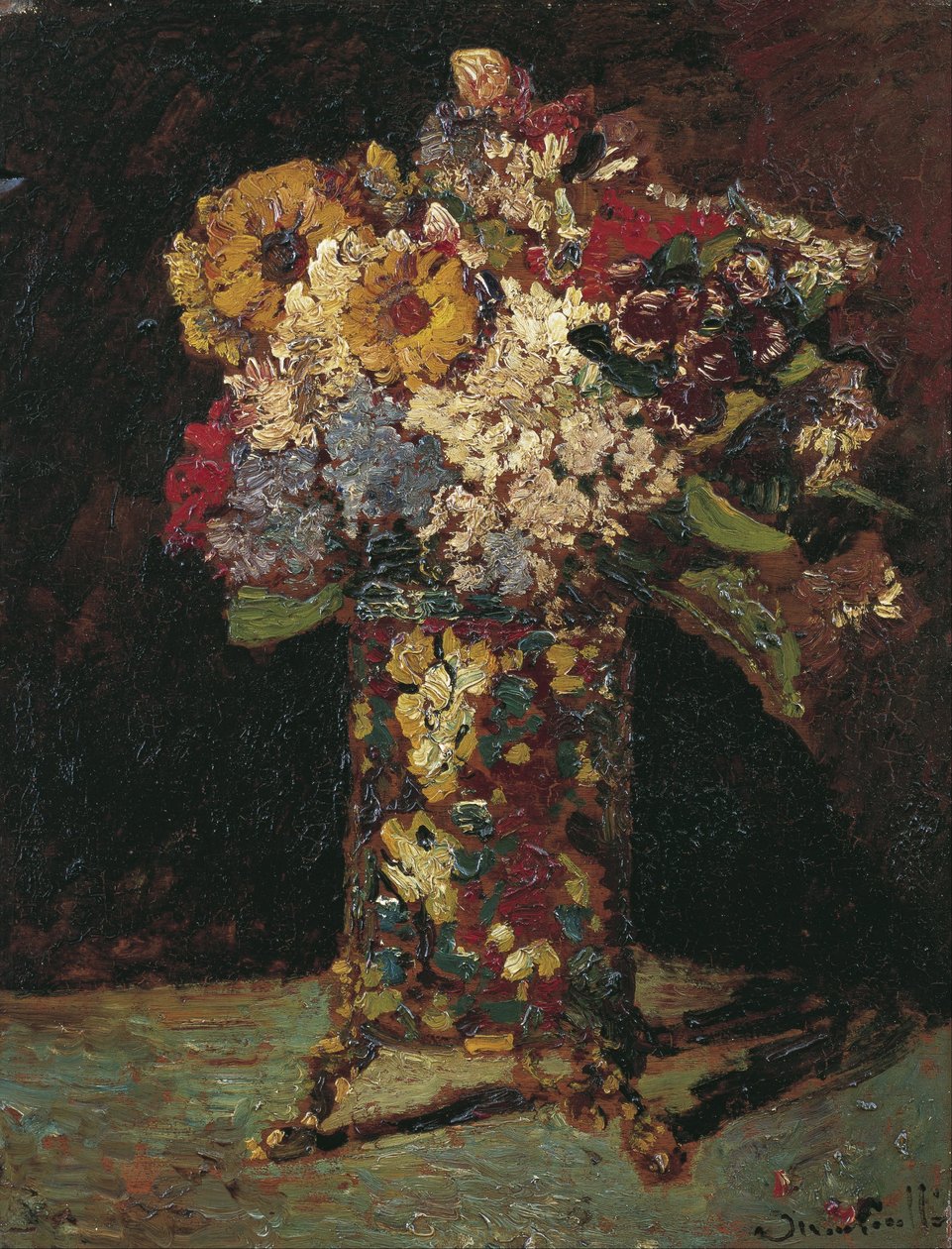 Kwiat martwa natura autorstwa Adolphe Joseph Thomas Monticelli