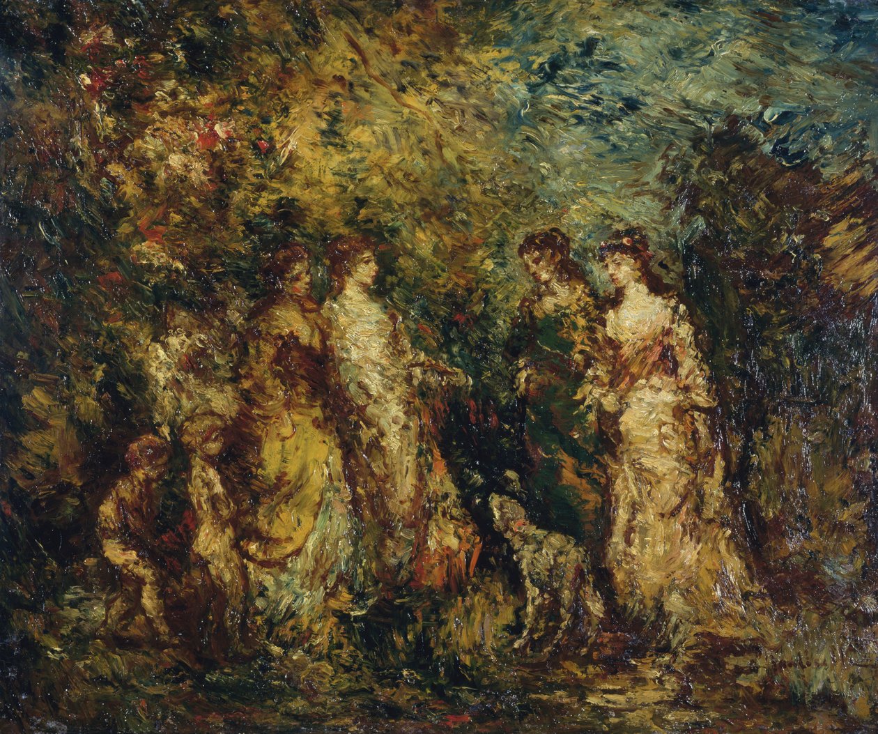 Gra pań autorstwa Adolphe Joseph Thomas Monticelli