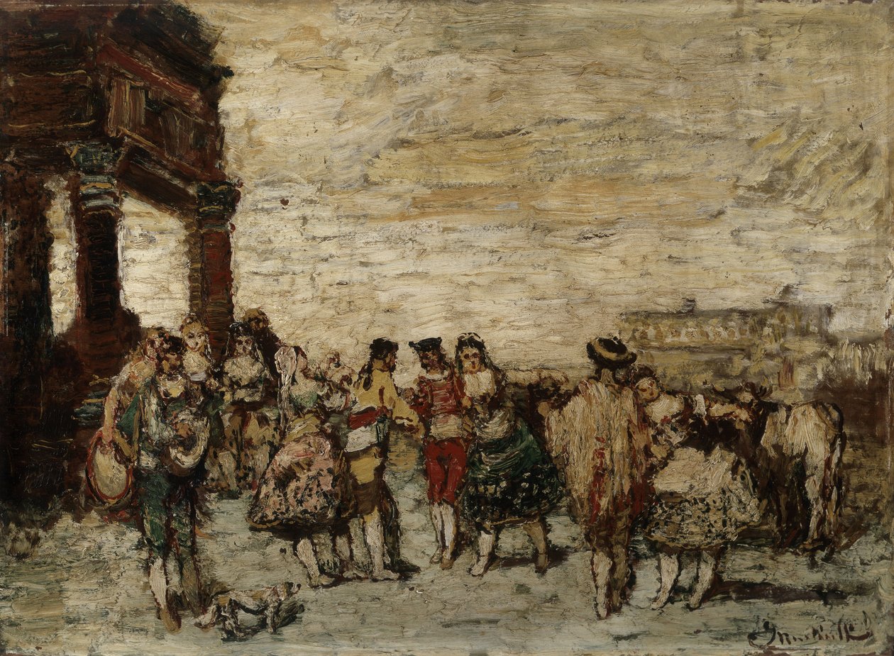 Impreza w Hiszpanii Obraz Adolphe Monticelli (1824-1886) Dim 36,5x48 cm Musee Grobet-Labadie autorstwa Adolphe Joseph Thomas Monticelli
