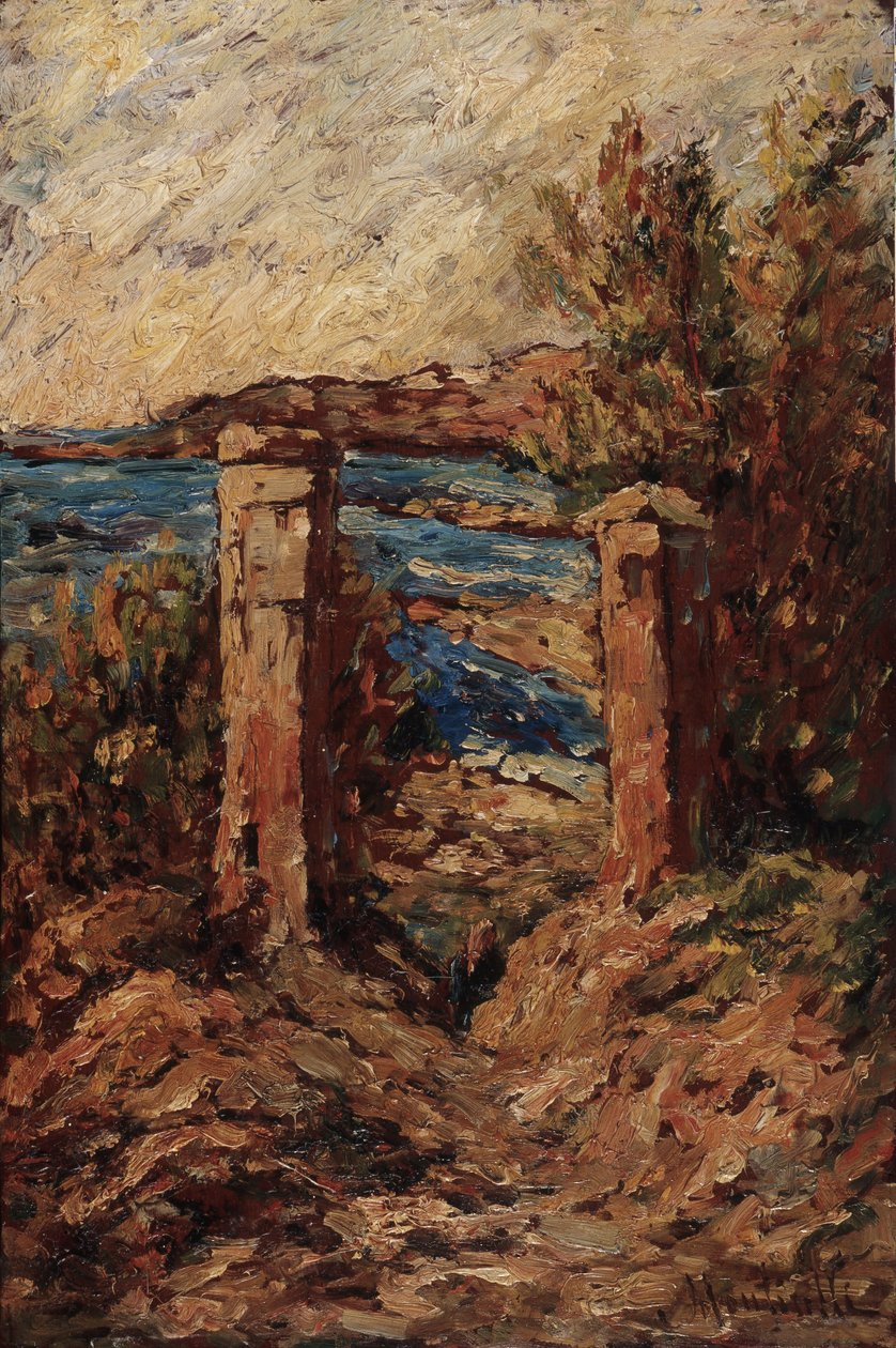 Portal Cassis, Pejzaż nad morzem Malarstwo Adolphe Monticelli (1824-1886) Dim 45x30 cm Musee Grobet-Labadie autorstwa Adolphe Joseph Thomas Monticelli