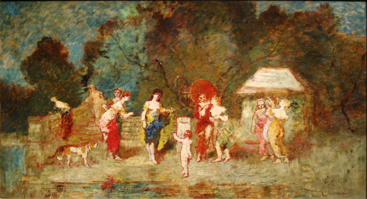 Scena w parku II, ok. 1870 autorstwa Adolphe Joseph Thomas Monticelli