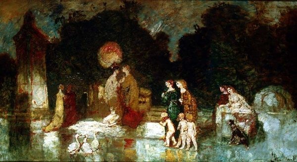 Scena w Parku autorstwa Adolphe Joseph Thomas Monticelli
