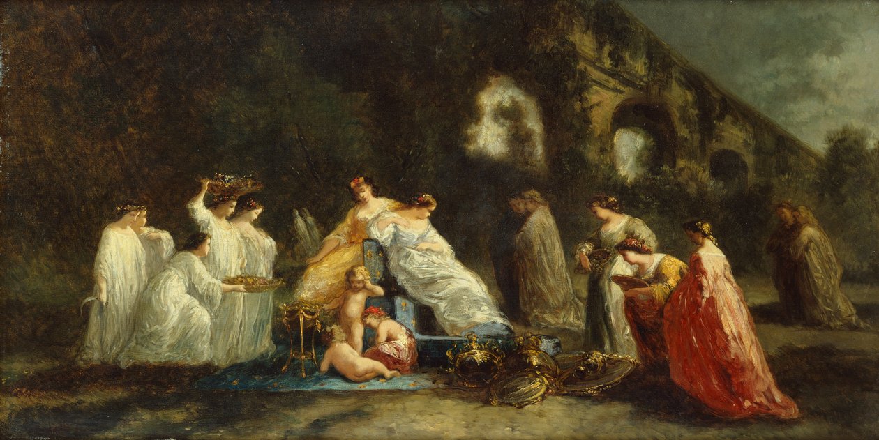 Święto Flory autorstwa Adolphe Joseph Thomas Monticelli