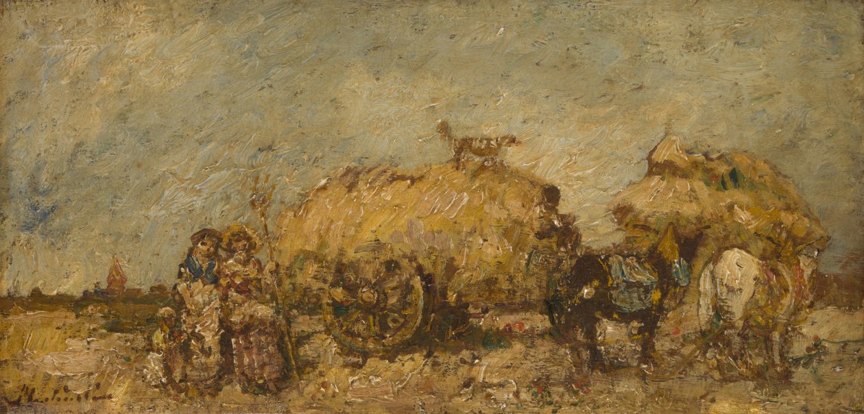 Hayfield, c. 1870 autorstwa Adolphe Joseph Thomas Monticelli