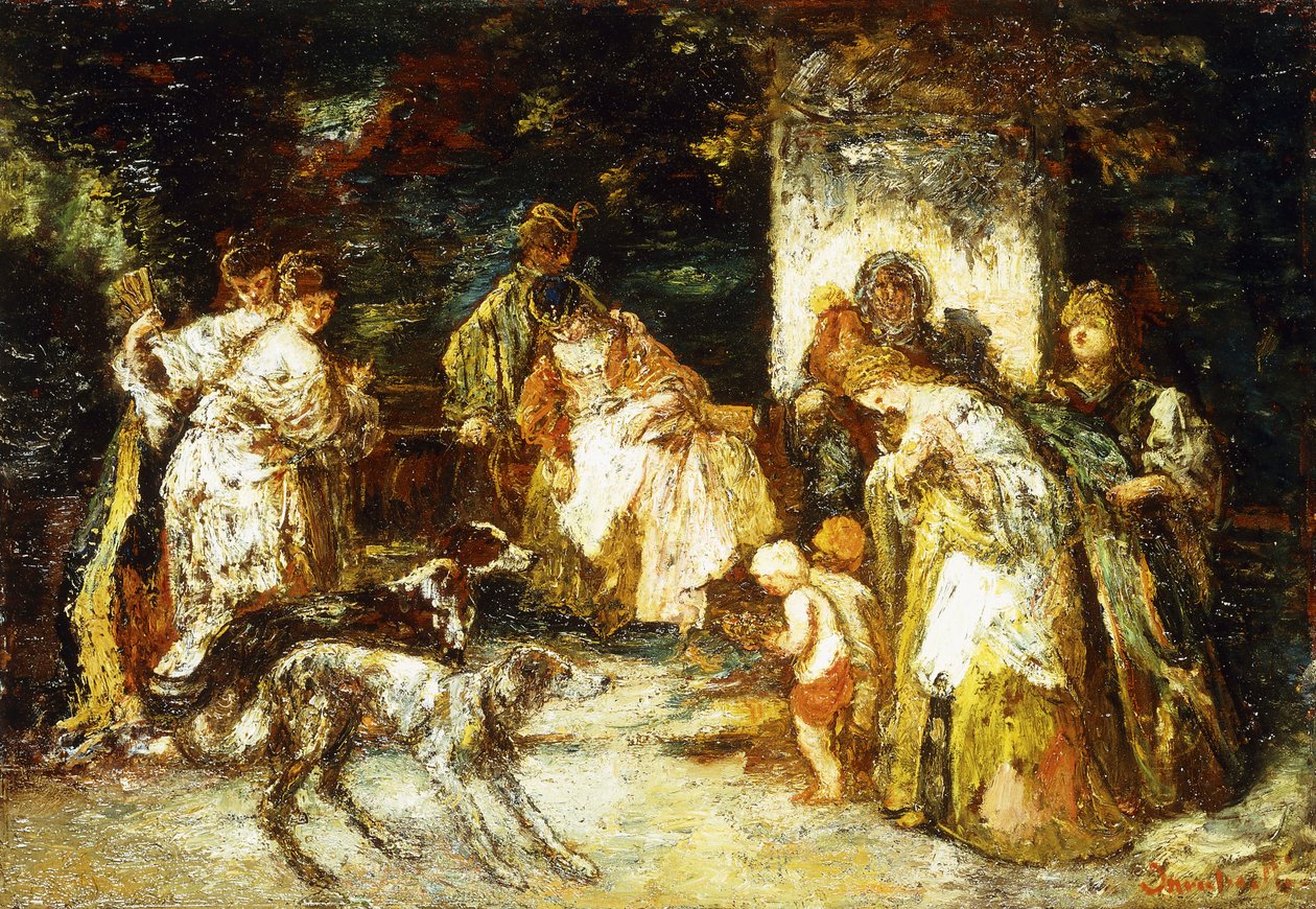 Ofiara, c.1875 autorstwa Adolphe Joseph Thomas Monticelli