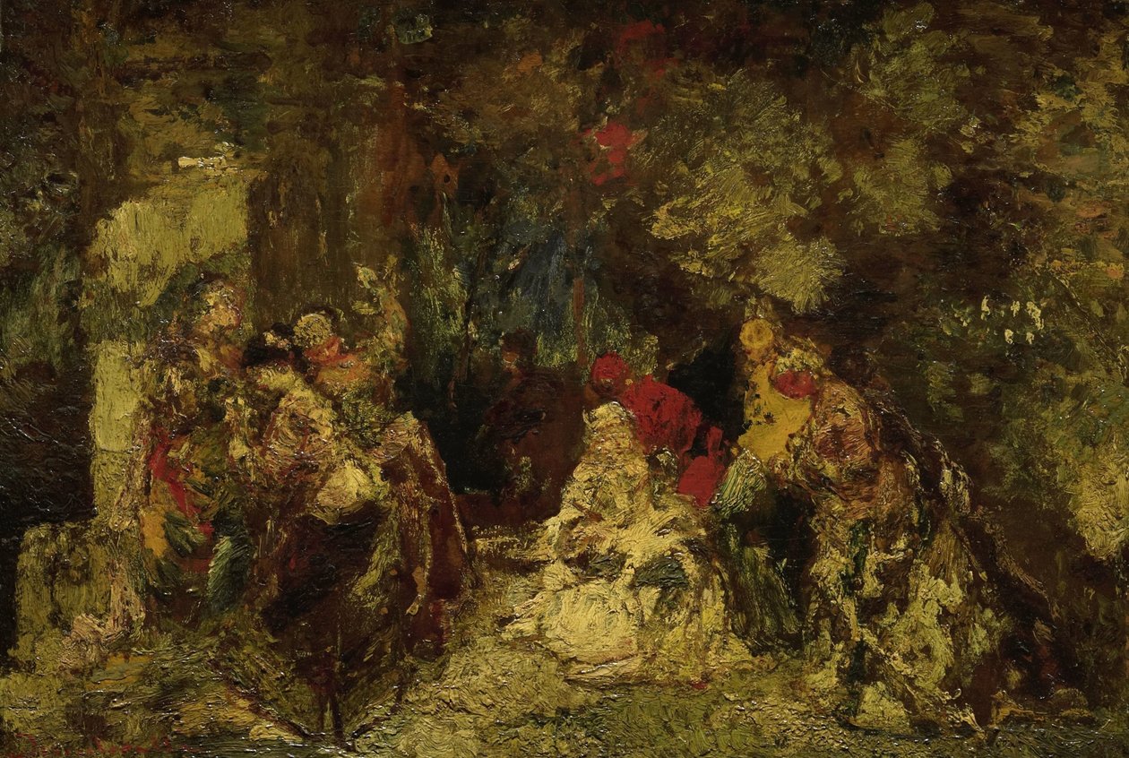 Kobiety w lesie autorstwa Adolphe Joseph Thomas Monticelli