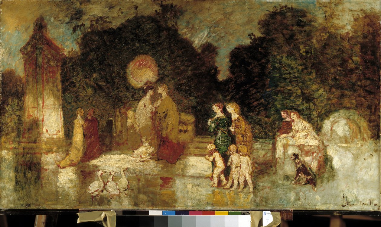 Spacer po parku autorstwa Adolphe Joseph Thomas Monticelli