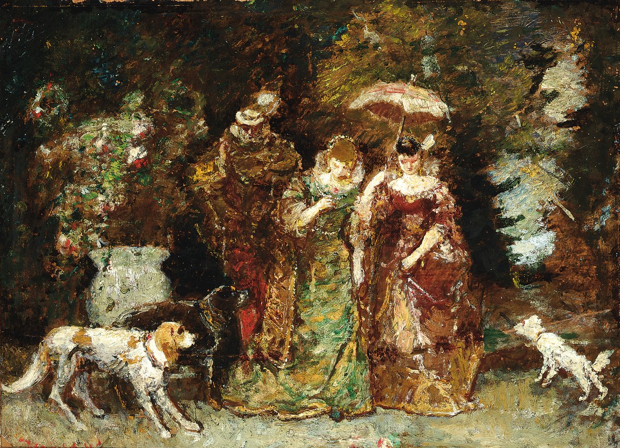 Spotkanie w lesie autorstwa Adolphe Joseph Thomas Moticelli