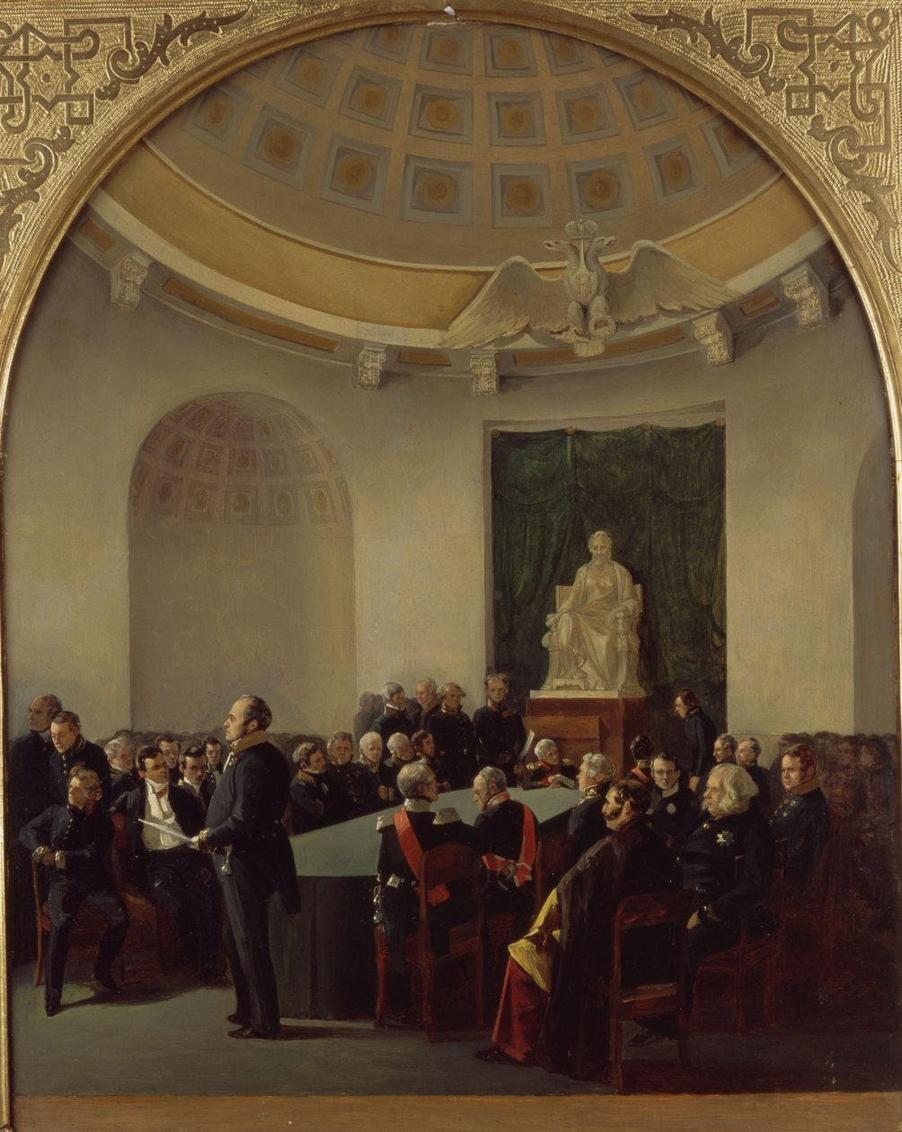 Uroczyste spotkanie Akademii Sztuk w 1839, 1840 autorstwa Adolphe Ladurner