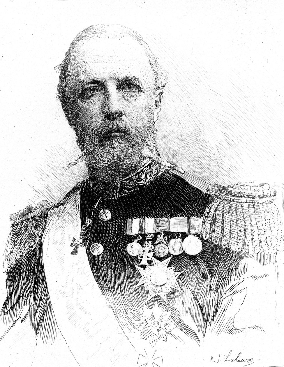 OSKAR II (1829-1907), król Szwecji i Norwegii autorstwa Adolphe Lalauze