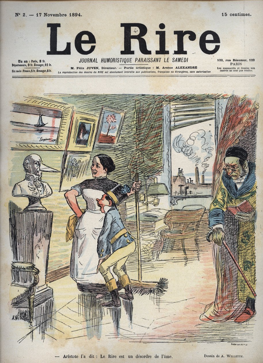 Arystoteles powiedział: Śmiech jest zaburzeniem duszy – rysunek Adolphe Willette (1857-1926) do „Śmiechu” z 17 listopada autorstwa Adolphe Leon Willette