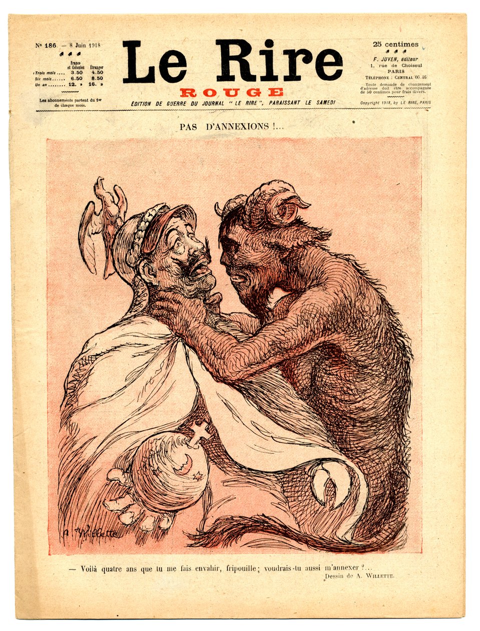 Okładka „Czerwonego śmiechu”, Satyryczne en Couleurs autorstwa Adolphe Leon Willette
