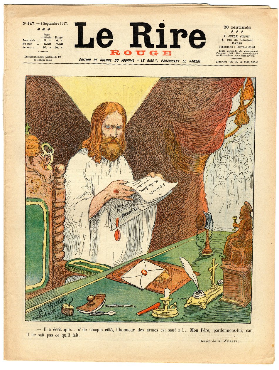 Okładka „Czerwonego śmiechu”, Satyryczna w kolorach autorstwa Adolphe Leon Willette