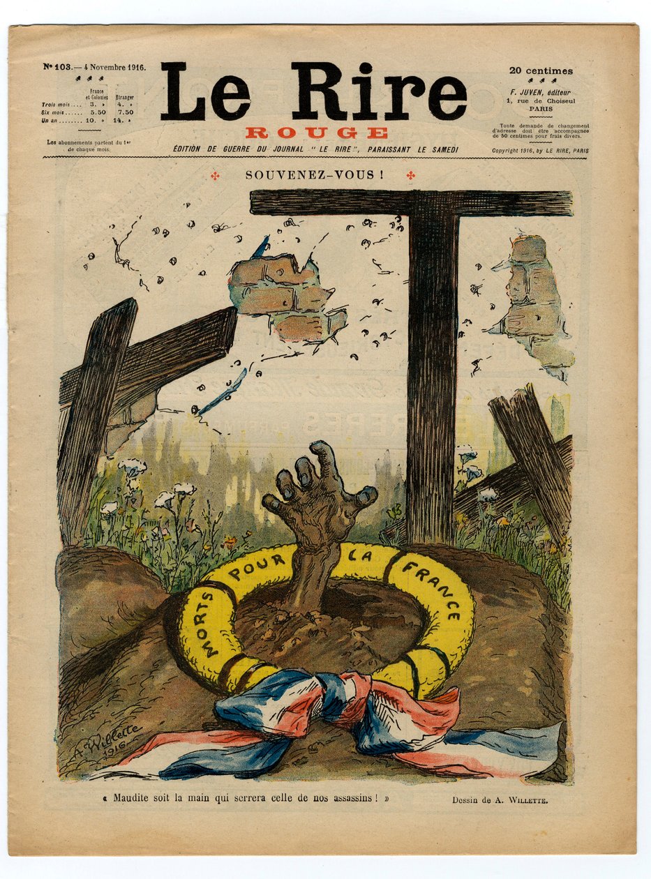 Okładka „Czerwonego śmiechu”, Satyryczna w kolorach autorstwa Adolphe Leon Willette
