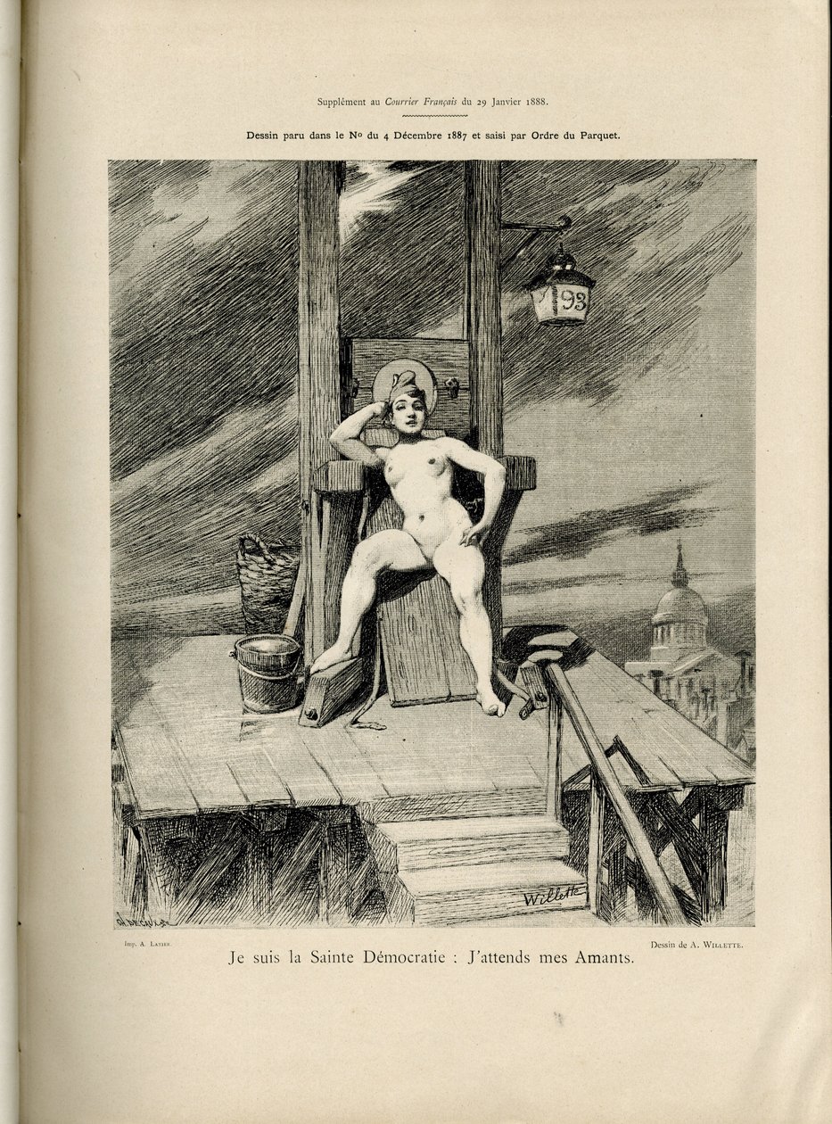 Ilustracja Adolphe dit Willette (1857-1926) w Le Courrier francais, nr 4 autorstwa Adolphe Leon Willette