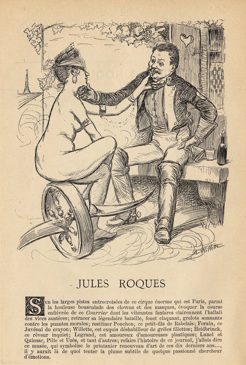 Współcześni mężczyźni, numer 411, ilustracja Adolphe dit Willette (1857-1926): Press, Le Courrier Français, Roques Jules (XIX-XX w.) autorstwa Adolphe Leon Willette