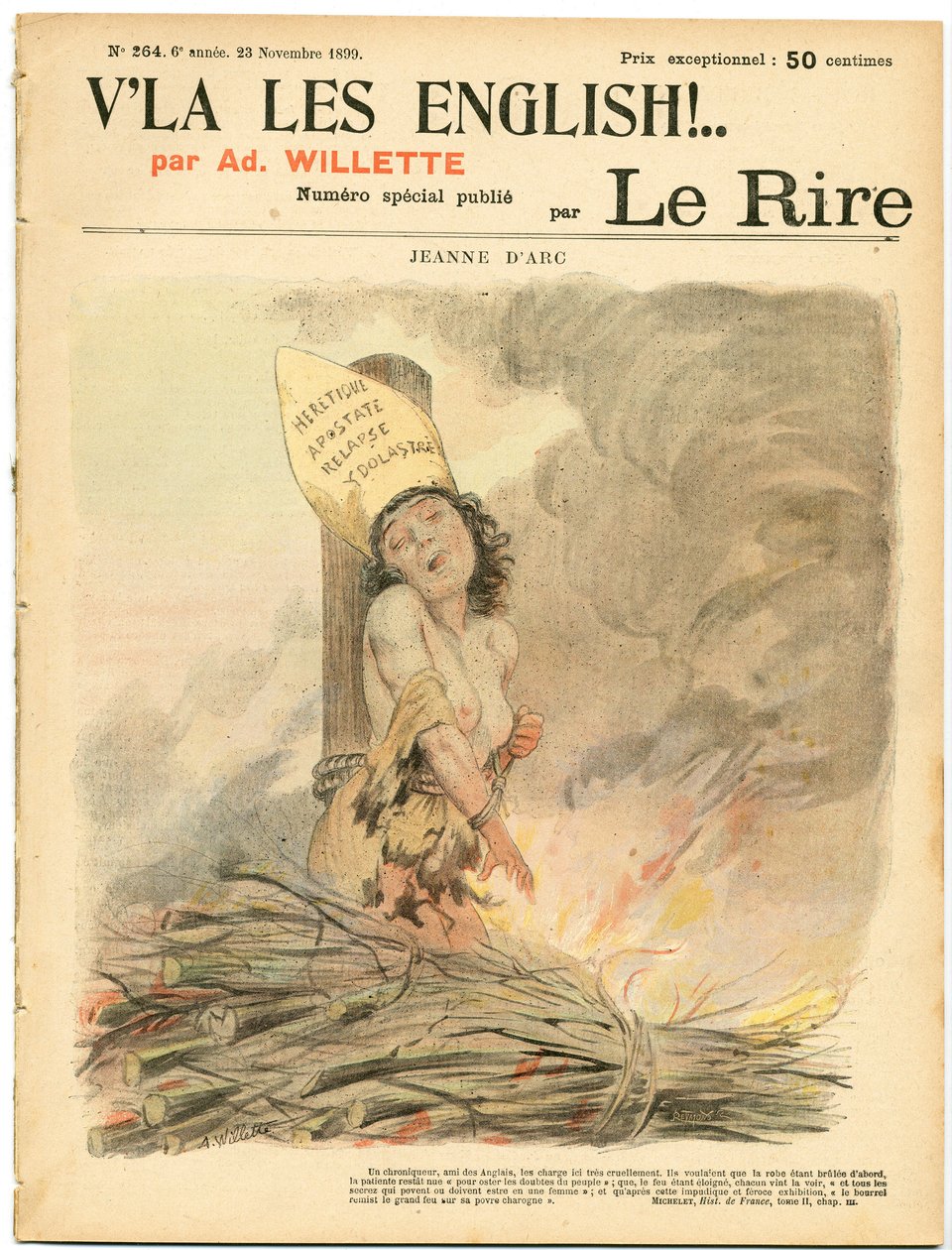 Śmiech, numer 264, Satyryczny w kolorach autorstwa Adolphe Leon Willette