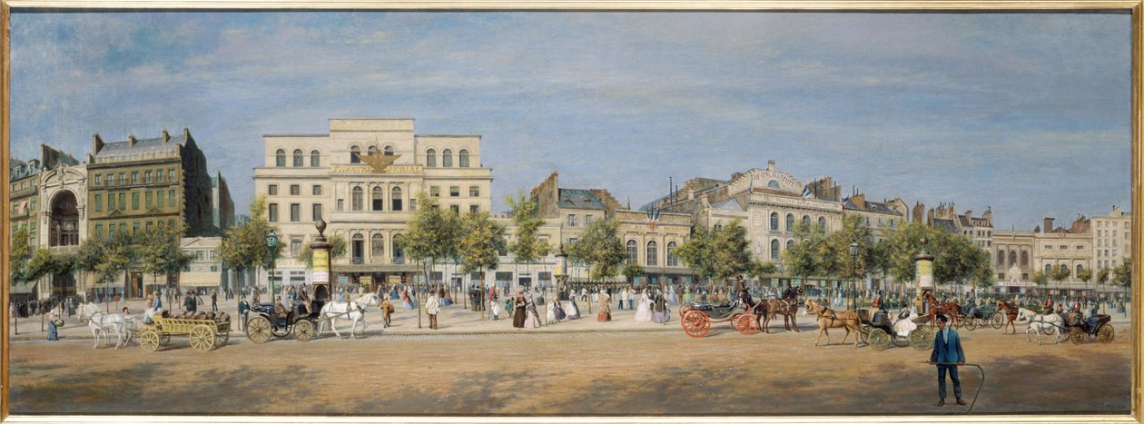 Vue générale des théâtres du boulevard du Temple en 1862, w 1862 r. (olej na płótnie) autorstwa Adolphe Martial Potemont