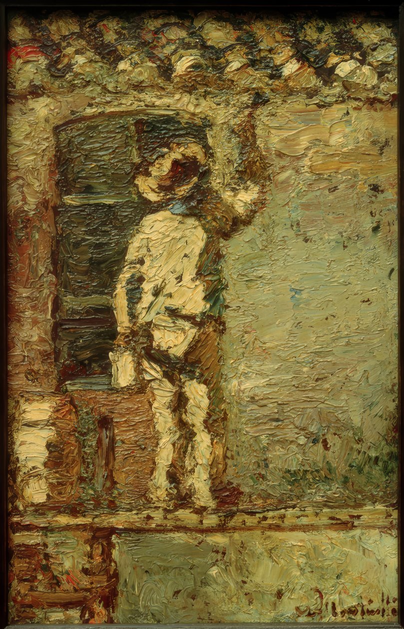 A.Monticelli, malarz pokojowy na ścianie domu autorstwa Adolphe Joseph Thomas Monticelli