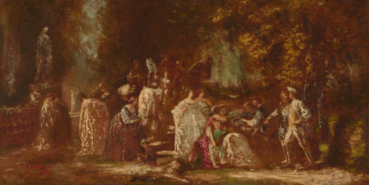 Powrót z polowania autorstwa Adolphe Monticelli