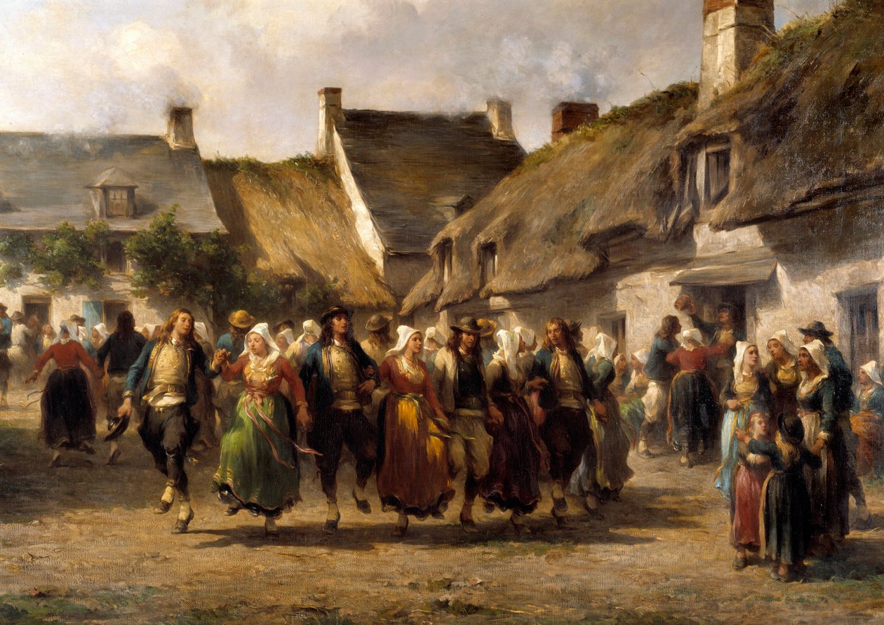 Ślub w Bretanii w 1863 r. Obraz Adolphe Pierre Leleux (1812-1891) 1863 Quimper musee des Beaux Arts autorstwa Adolphe Pierre Leleux
