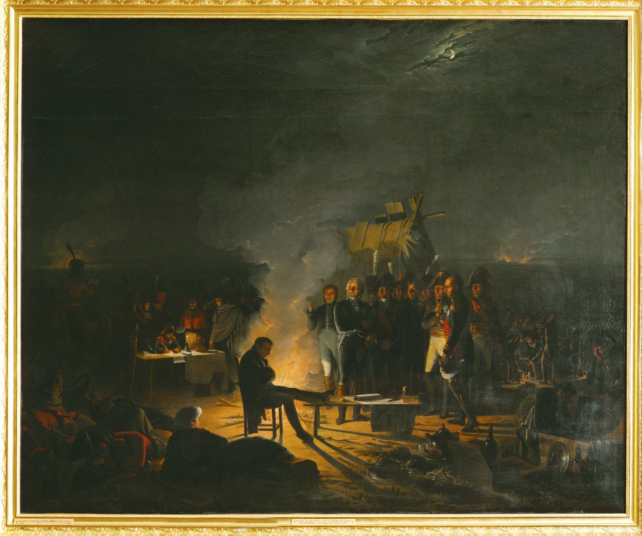 Napoleon w swoim biwaku na polu bitwy pod Wagram ... (obraz na płótnie) autorstwa Adolphe Roehn