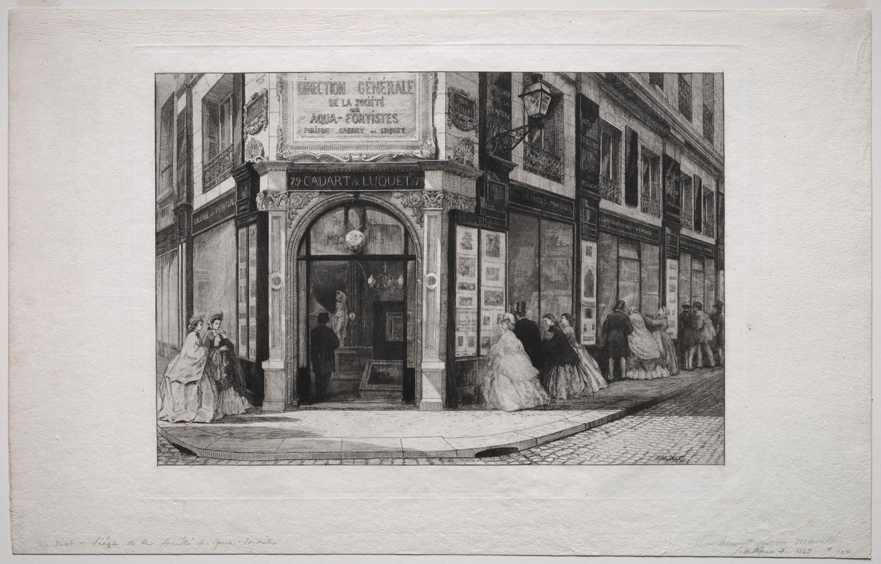Siedziba Société des Aquafortistes, 1864. autorstwa Adolphe Théodore Jules Martial Potémont
