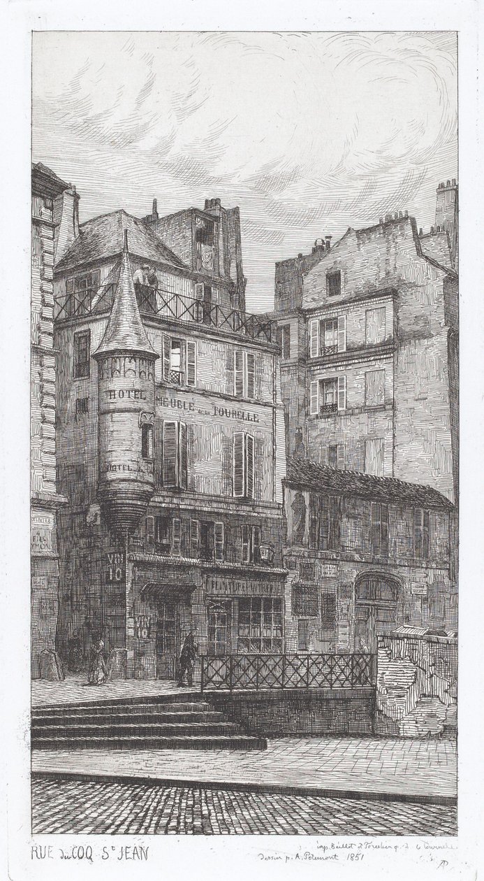 Rue du Coq St. Jean autorstwa Adolphe Théodore Jules Martial Potémont