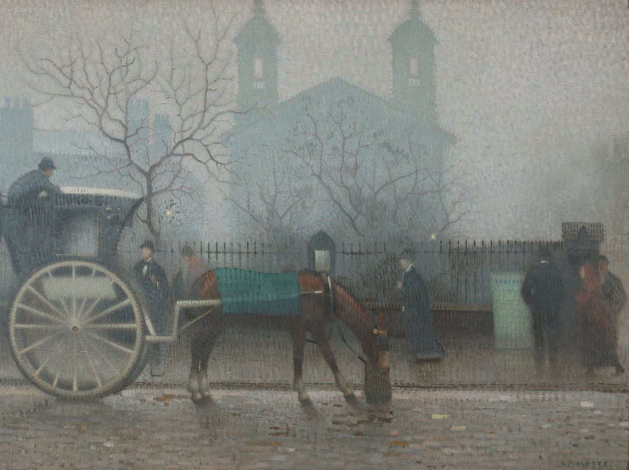 Hansom Cab w All Saints autorstwa Adolphe Valette