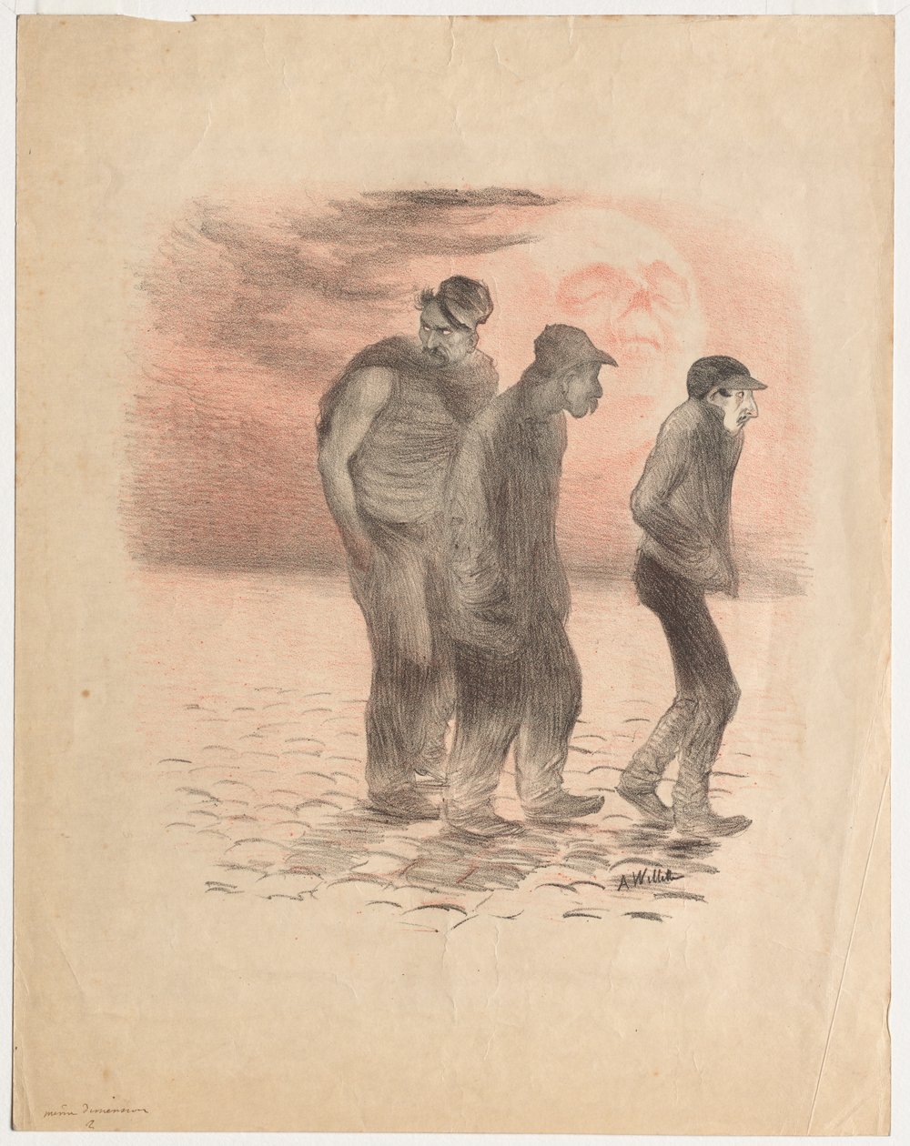 Paryskie sceny i Mordercy. autorstwa Adolphe Leon Willette