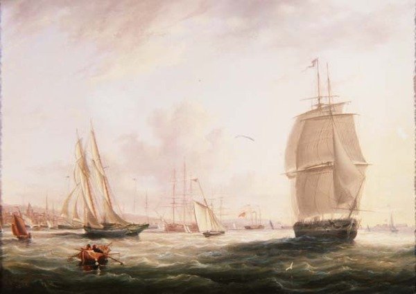 Wysyłka poza Fort Tilbury, Gravesend autorstwa Adolphus Knell