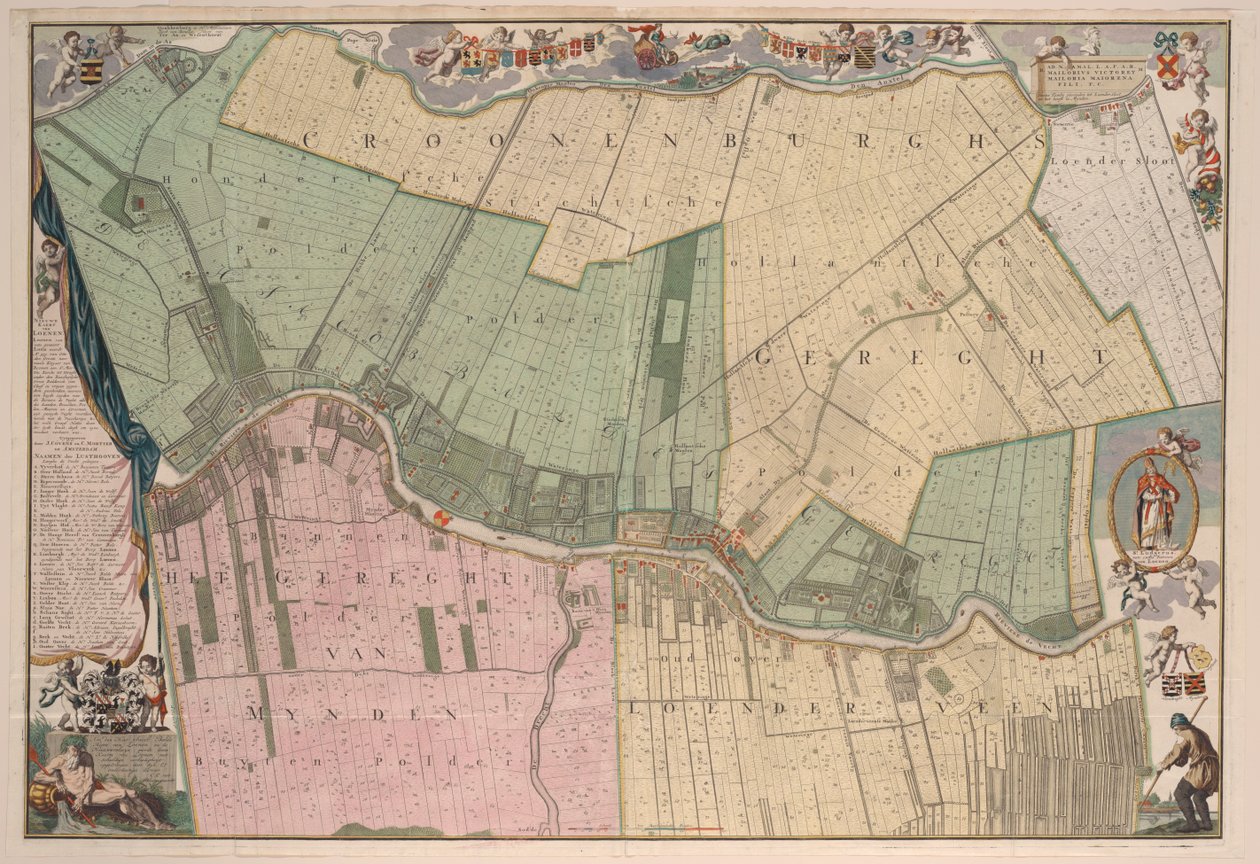 Nowa mapa Mynden i Loosdrecht autorstwa Adriaan van der Laan