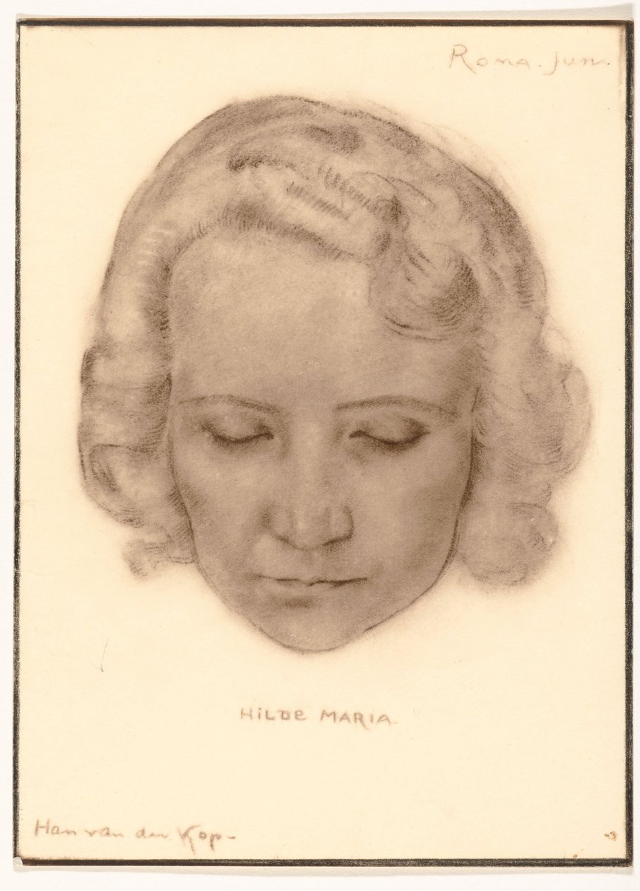 Reprodukcja fotograficzna portretu Hilde Marii autorstwa Han van der Kop autorstwa Adriaan Bijl (attributed to)