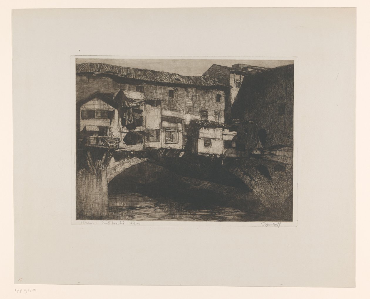 Florencja. Ponte Vecchio (oryginalny tytuł na obiekcie) autorstwa Adriaan J. van 