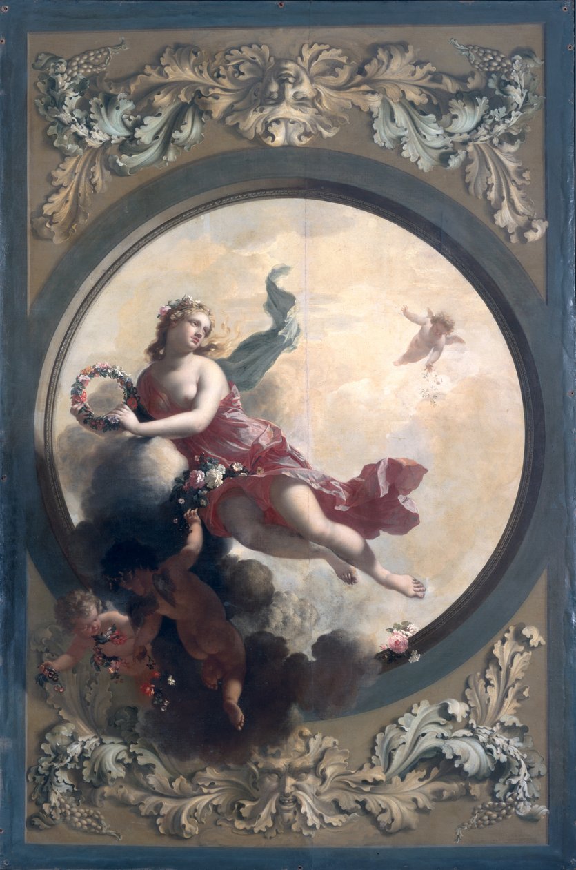 Flora z Putti rozpraszającymi kwiaty, 1696 autorstwa Adriaan van der Werff