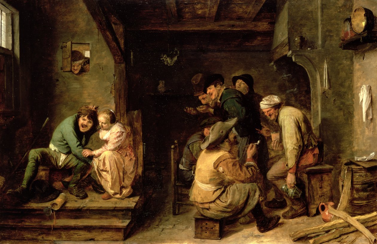 Scena w tawernie, ok. 1635 (olej na dębie) autorstwa Adriaen Brouwer