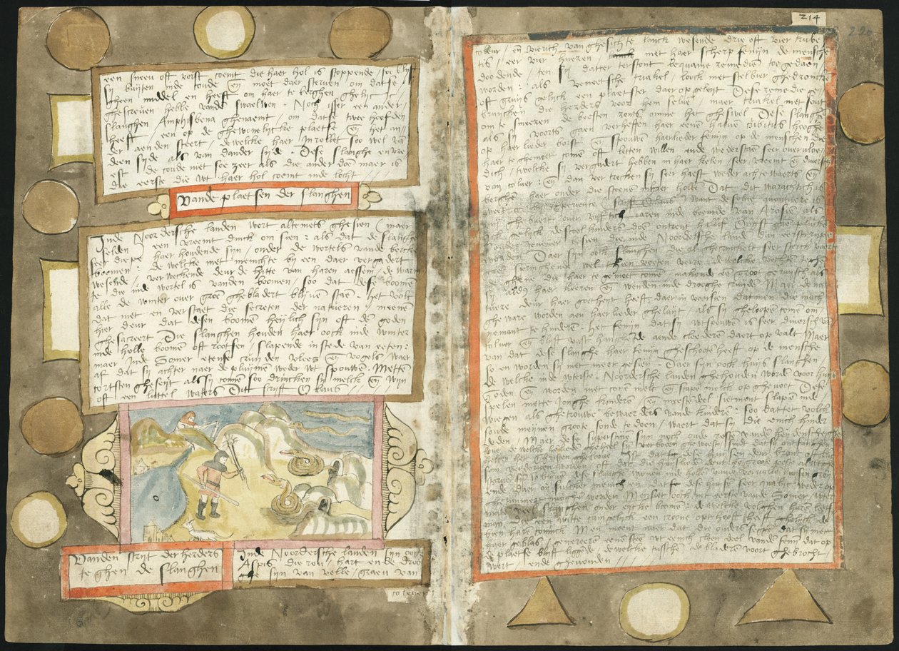 Visboeck Adriaena Coenena - KB 78 E 54 - folio 219v (po lewej) i 220r (po prawej) autorstwa Adriaen Coenen