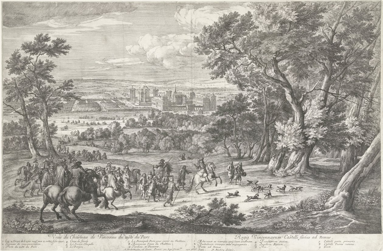 Widok na zamek i park Vincennes autorstwa Adriaen Frans Boudewyns