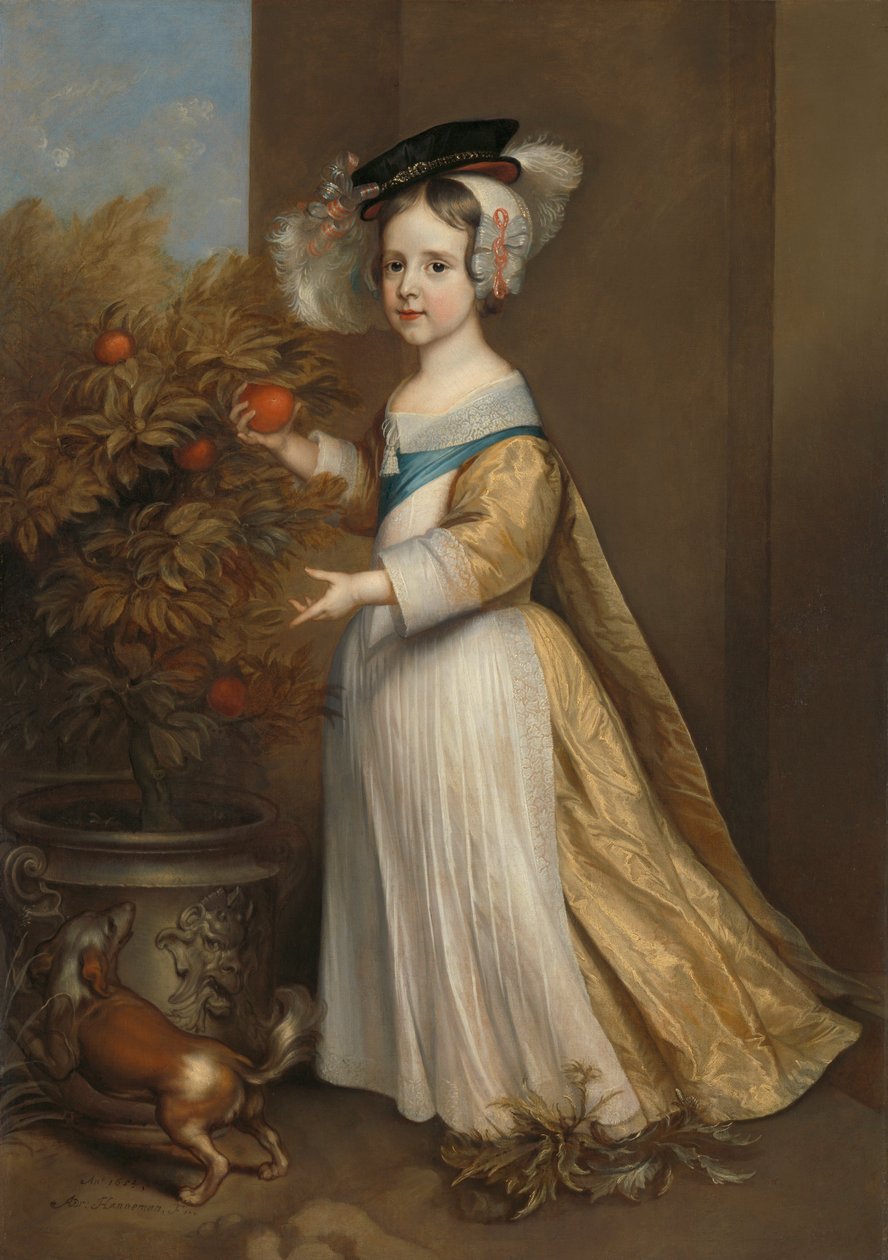 Portret Wilhelma III, księcia Orańskiego, w wieku czterech lat autorstwa Adriaen Hanneman