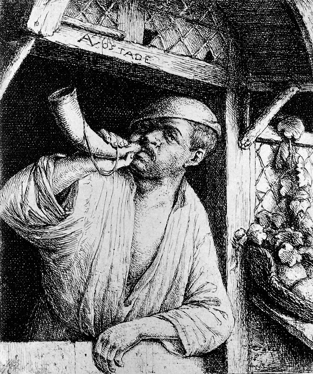 Piekarz grający w róg autorstwa Adriaen Jansz. van Ostade