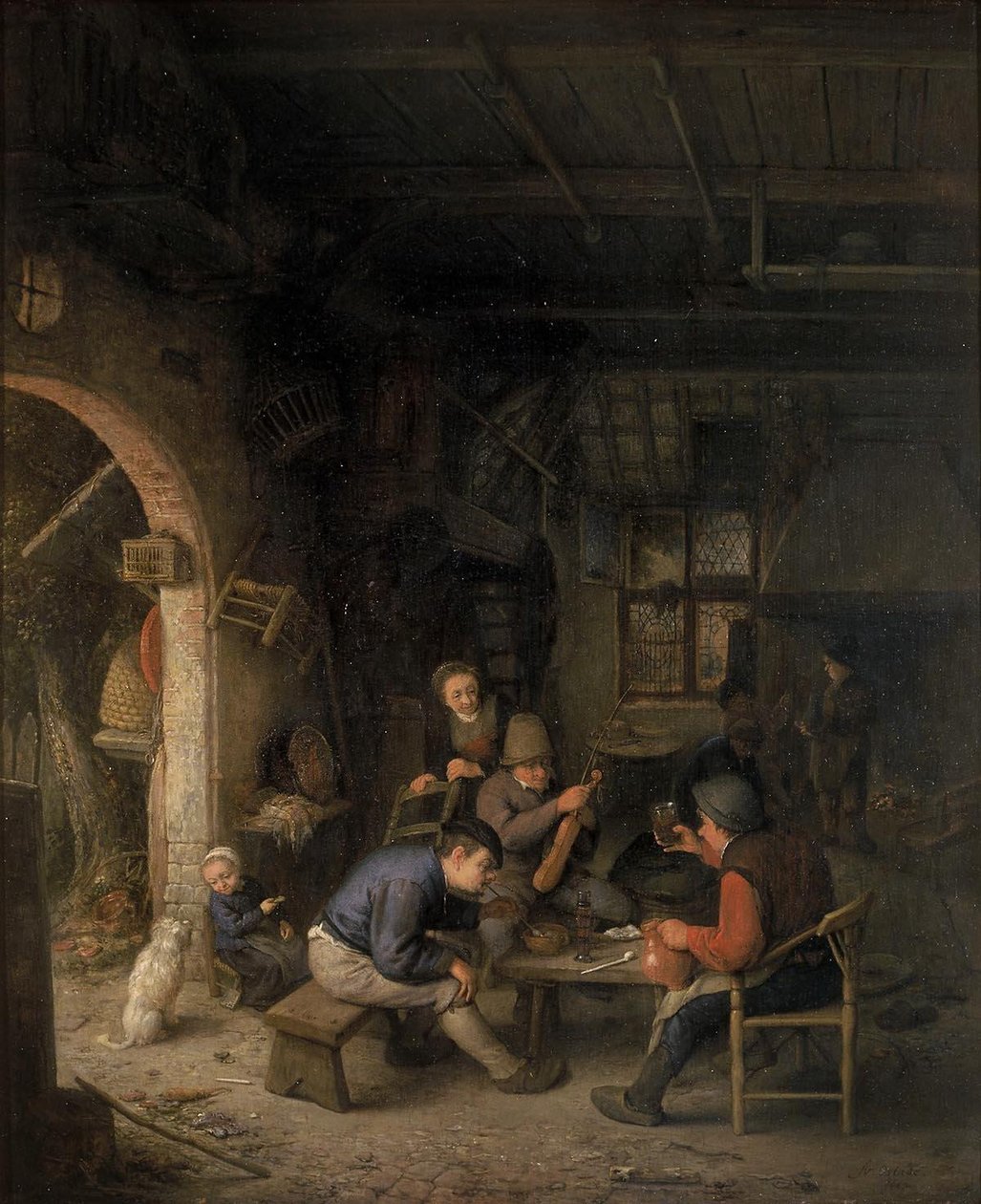 Chłopi w karczmie autorstwa Adriaen Jansz. van Ostade