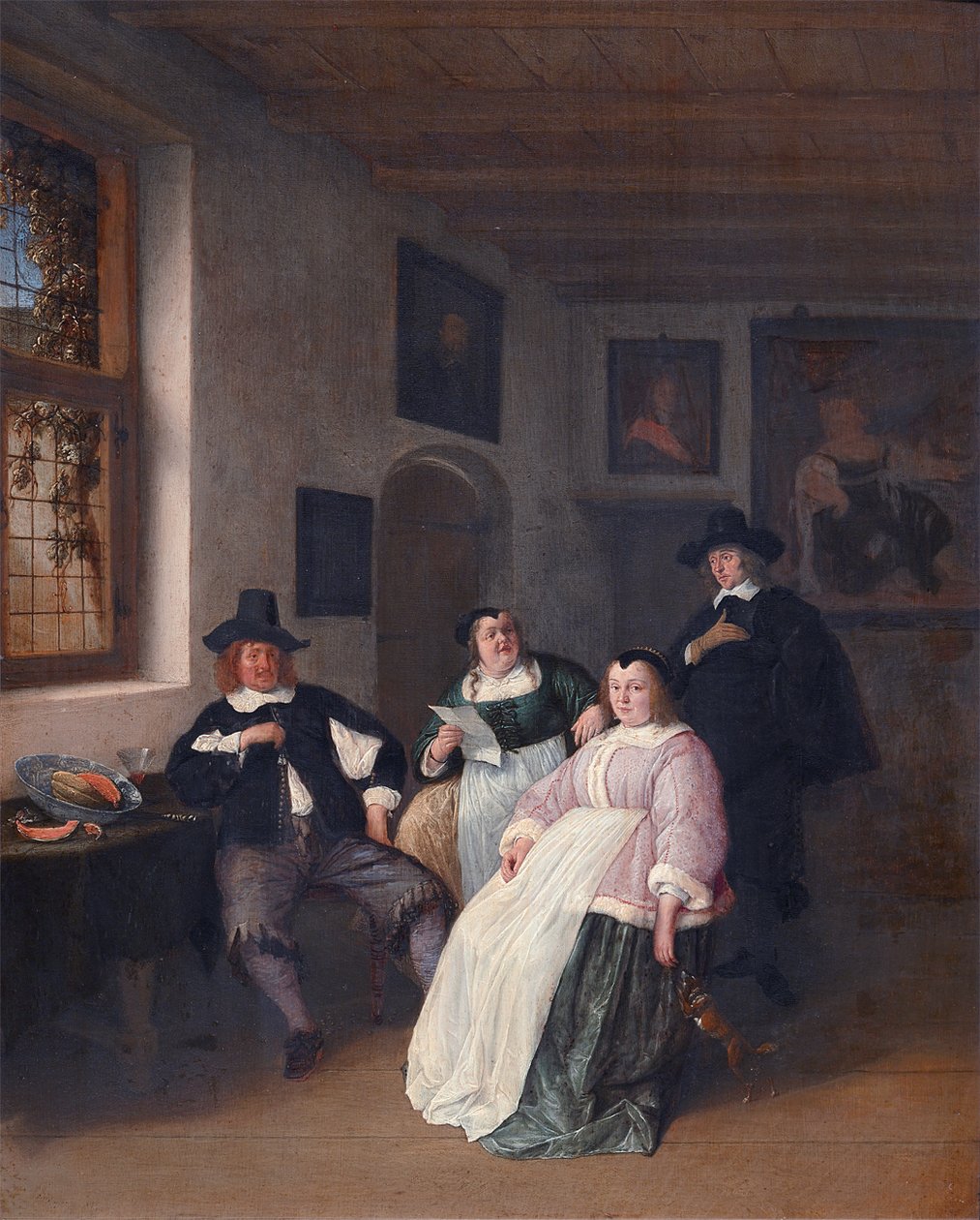 Rodzina De Goyer i malarz autorstwa Adriaen Jansz. van Ostade